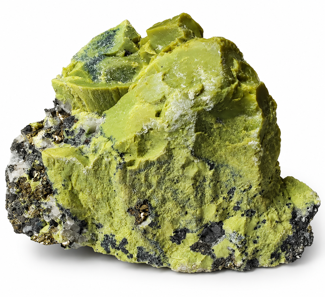 Serpentin s pyritem – surový minerál z Peru, 797 g
