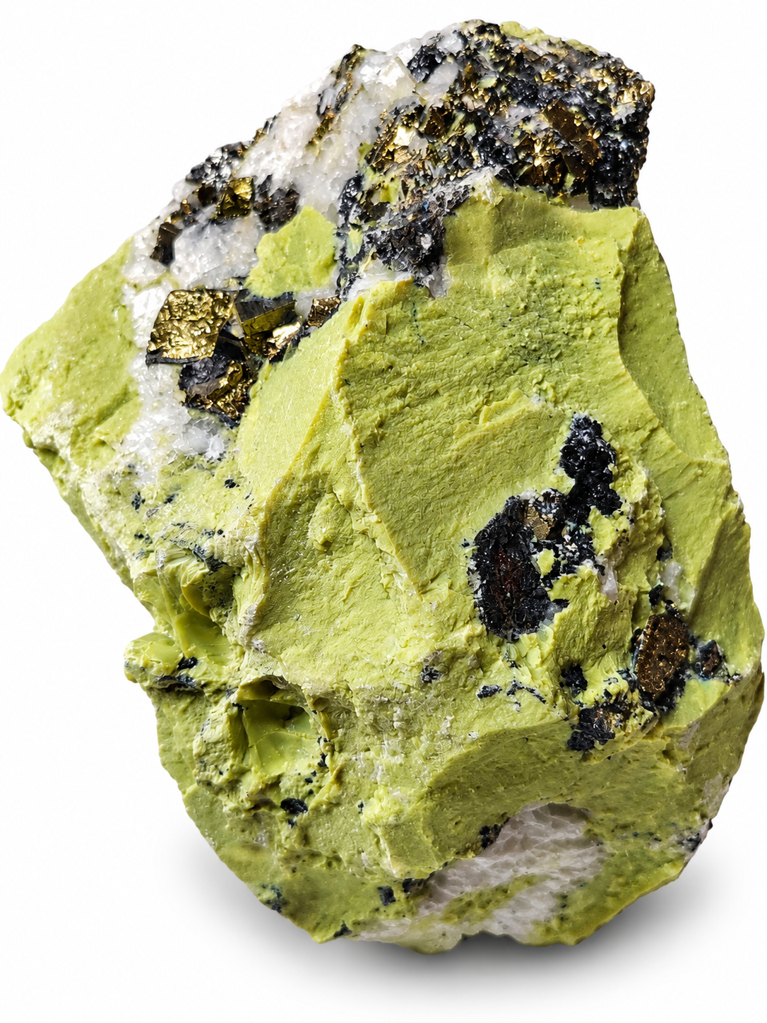 Serpentin s pyritem – surový minerál z Peru, 1 kg