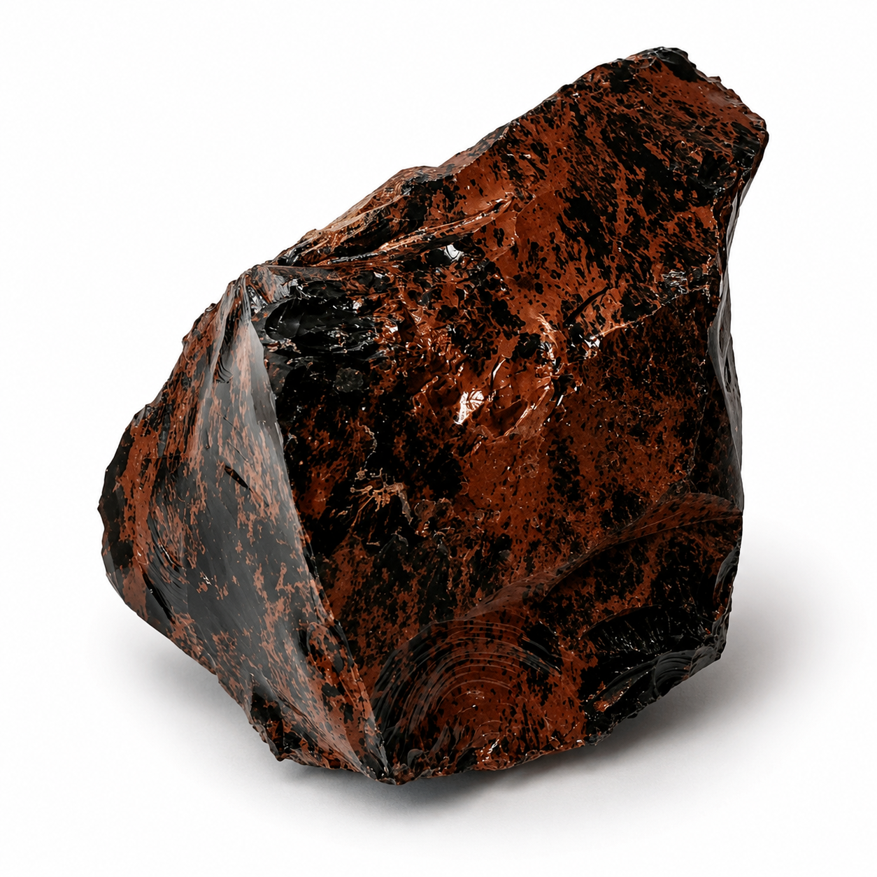 Obsidián moka / mahagonový – přírodní blok 1,04 kg | Energetický kámen ochrany a očisty