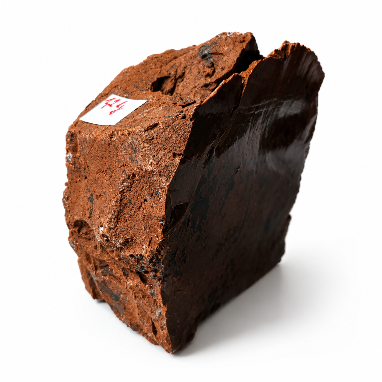 Mahagonový obsidián (moka), přírodní blok 1,2 kg – ochranný kámen z Mexika