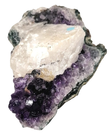 Ametystová drůza s kalcitem v AA kvalitě,780 g