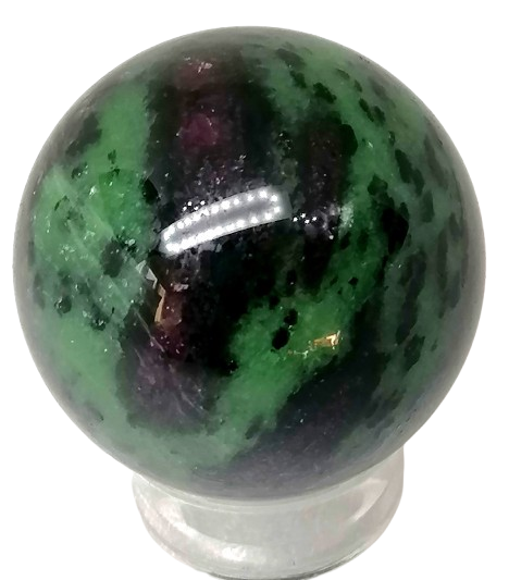 Rubín v zoisitu, exkluzivní koule 145g,průměr 4,3 cm