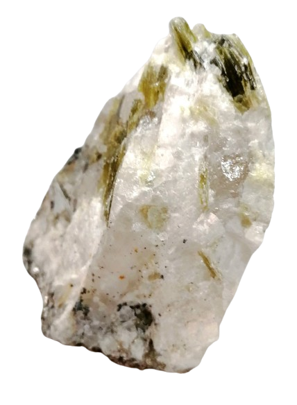 Zelená slída v křemeni 172 g, 5x4x6 cm