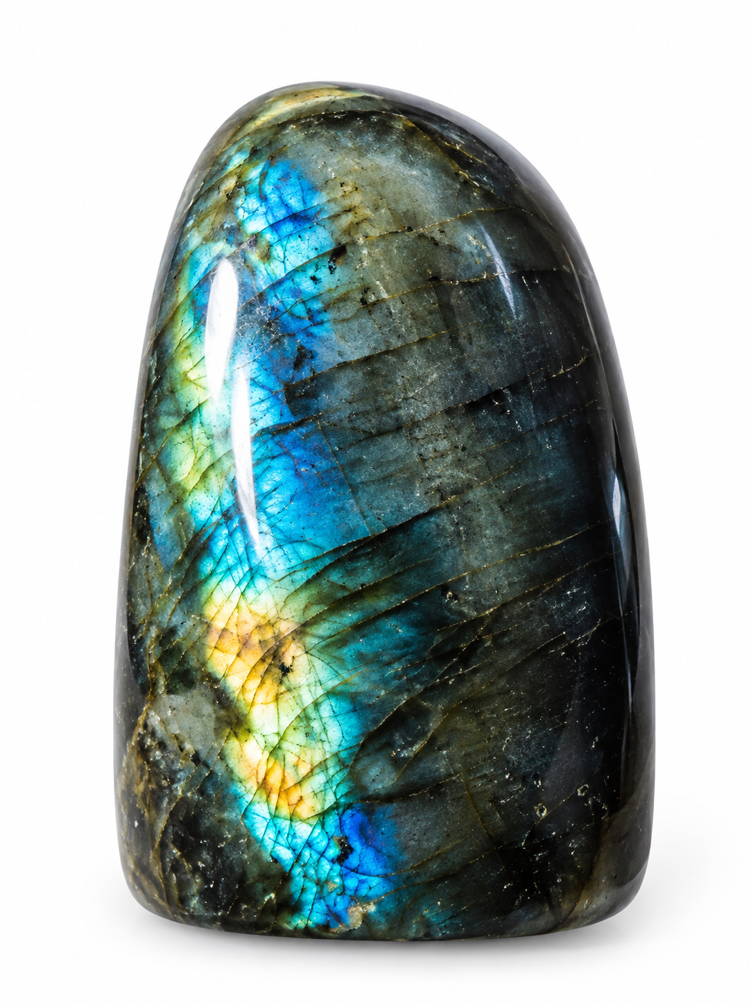 Labradorit obelisk v AA kvalitě z Madagaskaru 367 g