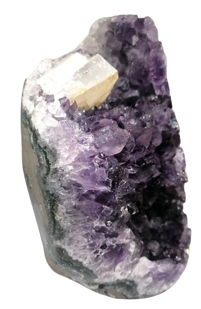 Ametystová geoda s krystaly kalcitu – unikátní kousek 1,5 kg