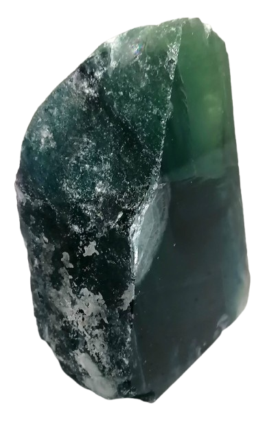 Fluorit duhový krystalický nábrus, exklusivní kus 244 g