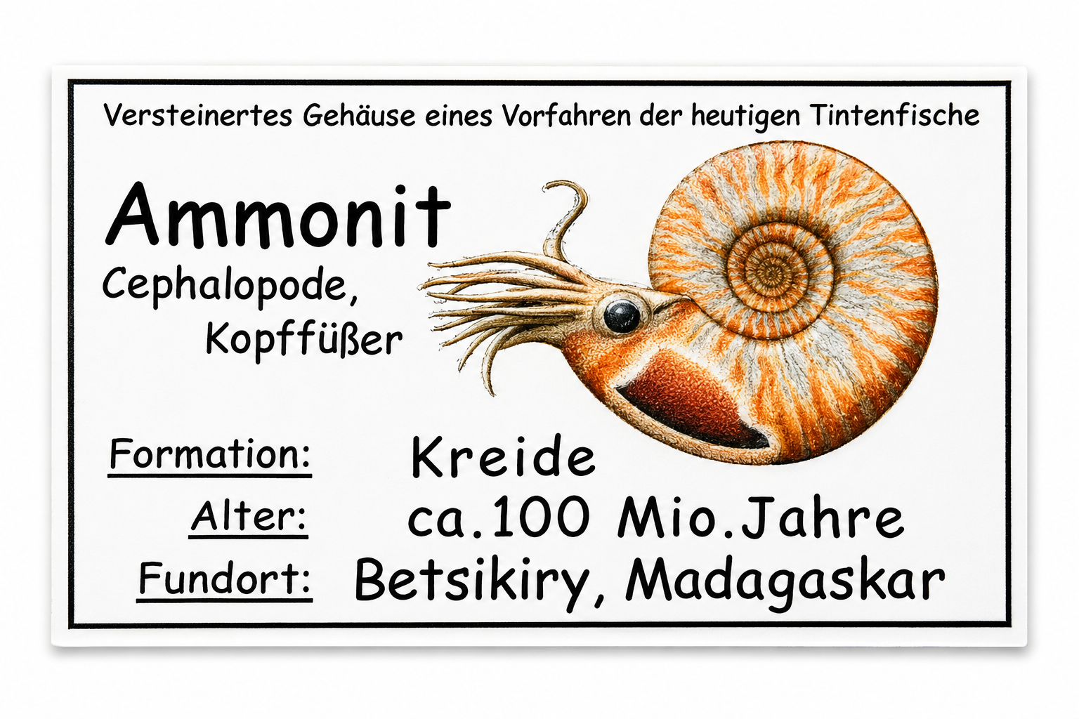 Amonit – leštěná fosilie z Madagaskaru, 109 g