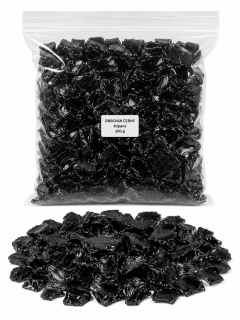 Obsidián černý surový chips – 300 g | Ochrana, uzemnění a síla