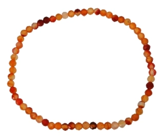 Jemný karneolový náramek fazetovaný 3 mm