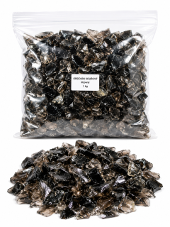 Obsidián kouřový chips – 1 kg | Mexiko | Ochrana, očista a uzemnění