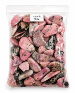 Rodonit chips tromlovaný 8–12 mm – 100 gramů minerálu pro tvoření a harmonii
