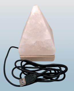 USB solná lampa Pyramida 9 cm – vícebarevné LED podsvícení | Kompaktní design pro klid a harmonii