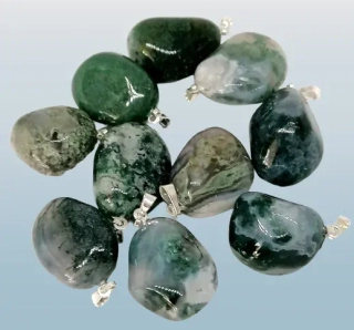 Achát mechový přívěsek nepravidelný