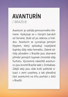 Kartička k AVANTURÍNU