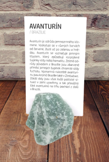 Kartička a minerál - AVANTURÍN