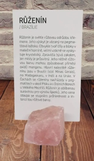 Kartička a minerál - RŮŽENÍN