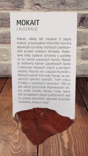 Kartička a minerál MOKAIT