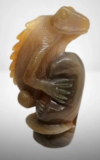 Achátový leguán v AA kvalitě, exkluzivní kus, 390 g