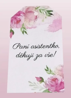 Dárková kartička pro asistentku růžová