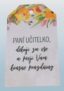 Dárková kartička pro paní učitelku