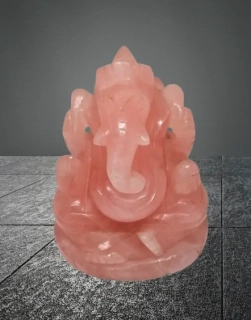 Ganesha z růženínu v exkluzivní kvalitě a barvě minerálu