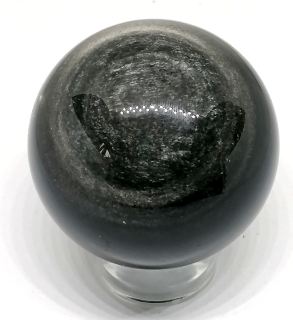 Dekorativní koule z obsidiánu stříbrného 5,4 cm – vysoká kvalita