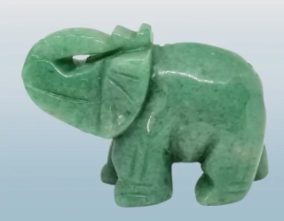 Slon pro štěstí z avanturínu zeleného 5 x 3,5 cm
