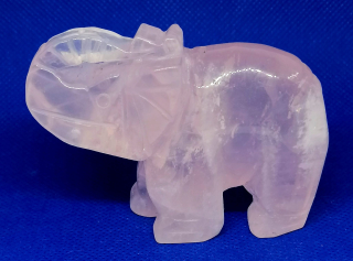Slon pro štěstí z růženínu 7,5 x 5,5 cm