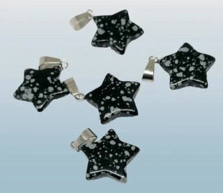 Obsidián vločkový hvězdička 2 cm