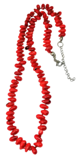 Červený korál náhrdelník s chirurgickou ocelí