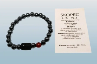 Hematitový náramek znamení zvěrokruhu Skopec s kartičkou