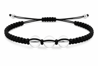 Shamballa náramek s Křišťálem – 3 kuličky, posuvná velikost