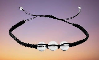 Shamballa náramek s Křišťálem – 3 kuličky, posuvná velikost