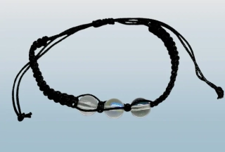 Shamballa náramek s Křišťálem Aqua Aura – 3 kuličky, posuvná velikost