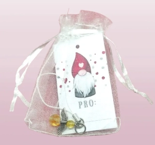 Vánočně balený citrínový andělíček pro štěstí  s kartičkou