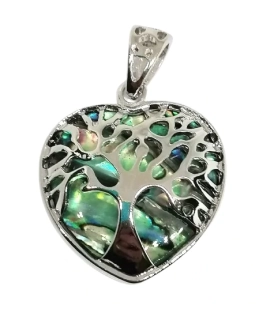 Přívěsek Paua strom života v srdíčku