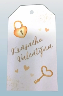 Dárková kartička - Krásného Valentýna, žlutá