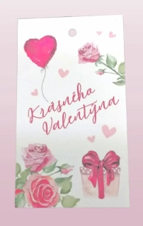 Dárková kartička - Krásného Valentýna, červená