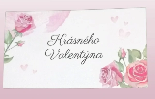 Dárková kartička - Krásného Valentýna, 9x5 cm