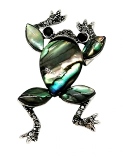 Brož a přívěsek žabka drobná 4 x 2,5 cm