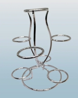 Stříbrný stojan na 7 koulí – kovový, výška 14 cm