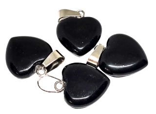 Obsidián černý přívěsek srdíčko 2 cm