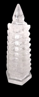 Křišťálová čínská věž 12 cm – exkluzivní minerální dekorace