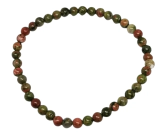 Náramek z unakitu 4 mm – přírodní kámen pro harmonii těla i duše