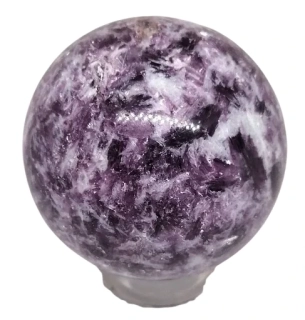 Slída s lepidolitem koule velká, průměr cca 5,9 cm