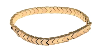 Zlatý hematitový náramek skládané vlnky