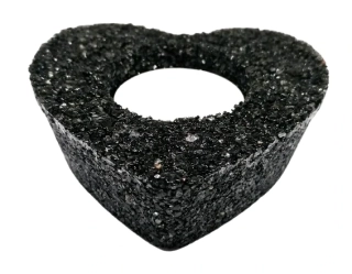 Onyx svícen na čajovou svíčku ve tvaru srdce