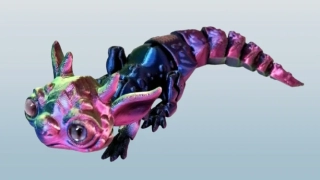 Axolot z 3 D tiskárny, 17 cm
