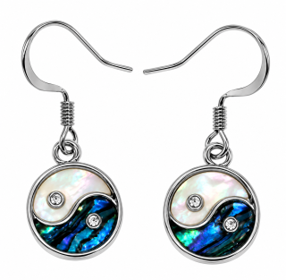 Náušnice Jin Jang s mušlí Paua - Abalone