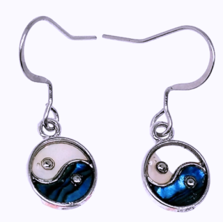 Náušnice Jin Jang s mušlí Paua - Abalone